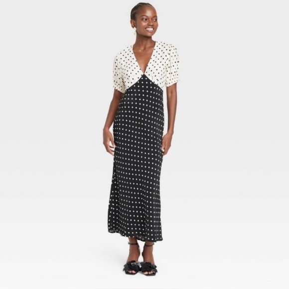 A New Day Polka Dot Black and White Dress size 1X. - Picture 1 of 16
